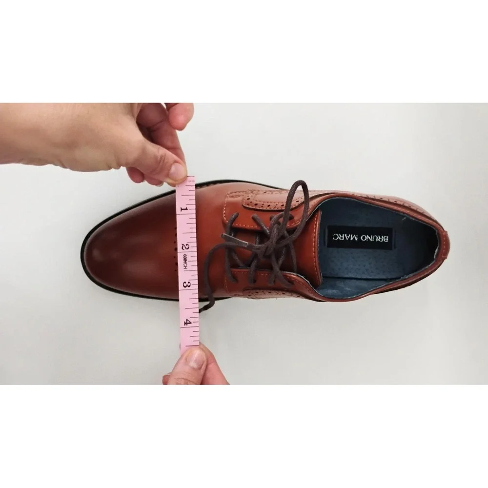 Bruno Marc Oxford Shoes Boys Size 5Y Brown Prince_K1 Cap Toe Brogue Dress Shoes